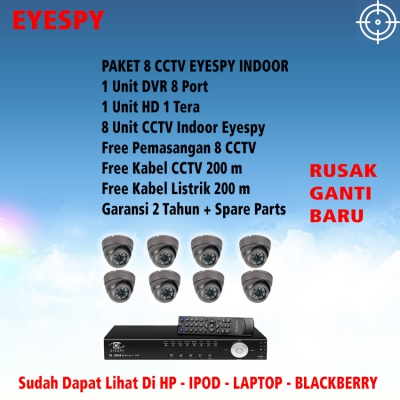 Paket 8 Channel CCTV Eyespy Indoor