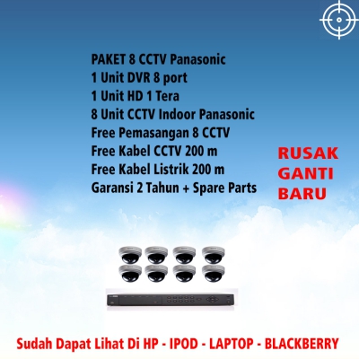 Paket 8 Channel CCTV Panasonic 2 Mega Pixel Digital