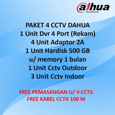 Paket 4 Cctv Merk Dahua