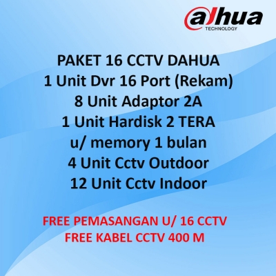 Paket 16 Cctv Merk Dahua