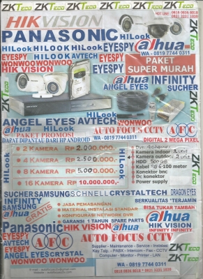 Paket Murah Cctv 2 ,4 , 8 , 16 Camera berbagai Merk